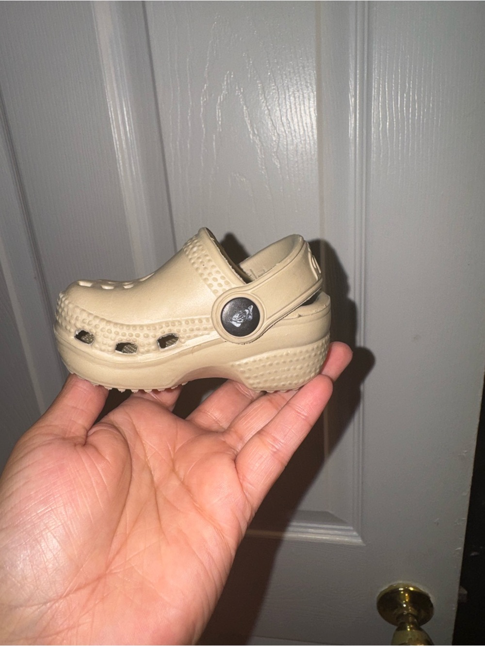 Kids Beige Clog Shoe with Back Strap